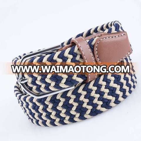 Fashion Braided Stretch colored Elastic Military Denim Braided Belt mens belts